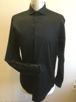 Childrens, Shirt, MICHAEL KORS, Black, Cotton, Solid, 16, Long Sleeves, Collar Attached, Button Front