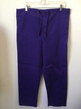 ANGELICA, Purple, Poly/Cotton, Solid, Scrub Pants, Draw String Waist