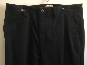 ST. JOHN'S BAY, Black, Cotton, Solid, Black, Flat Front, Zip Front, 4 Pockets