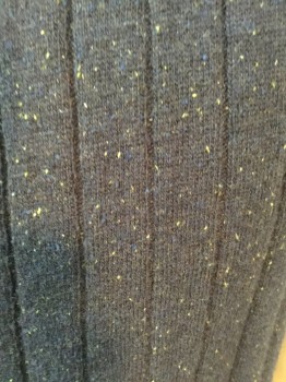 Mens, Sweater Vest, HART SHAFFNER & MARX, Navy Blue, Mint Green, Wool, Silk, Speckled, L, Button Front, 2 Pockets, V-neck,
