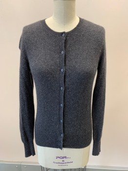 LORD & TAYLOR , Charcoal Gray, Cashmere, Heathered, Crew Neck, Single Breasted,  B.F.