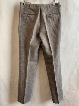 Mens, Suit, Pants, GIVENCHY, Mushroom-Gray, Wool, Heathered, 30/32, F.F,  4 Pockets, 1970's