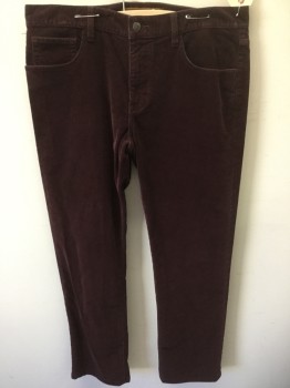 Mens, Casual Pants, JOES, Wine Red, Cotton, 36/30, Jean Style, Corduroy,