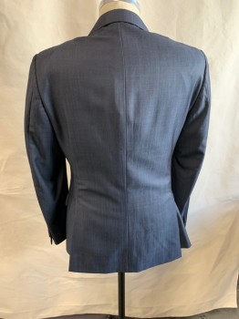Mens, Suit, Jacket, ZEGNA, Gray, Wool, Rayon, Solid, 38R, Single Breasted, Notched Lapel, Welt Pocket, 2 Pockets, 2 Vents At Back