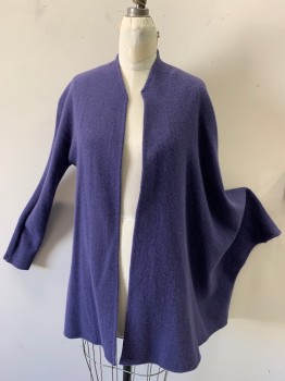 Womens, Sweater, H BILLE, Purple, Wool, Solid, S, No Closures, Sleeve on Right, Cape on Left Side