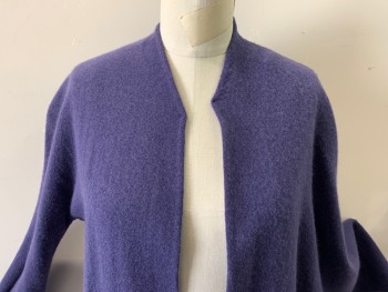 H BILLE, Purple, Wool, Solid, No Closures, Sleeve on Right, Cape on Left Side
