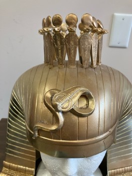 N/L, Gold, Gold Egyptian Headpiece, Snake & Bird Print, Gold Plates