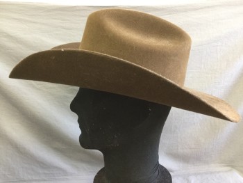 Mens, Cowboy Hat, JUSTIN, Dk Brown, Wool, 7 1/8, Rodeo Shaped Brim, Fur Felt, Classic Hat Band with Silver Details