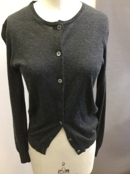HOUSE OF CASHMERE, Charcoal Gray, Cashmere, Solid, Heathered Charcoal, Crew Neck,