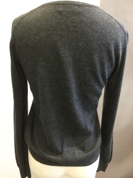 Womens, Sweater, HOUSE OF CASHMERE, Charcoal Gray, Cashmere, Solid, S, Heathered Charcoal, Crew Neck,