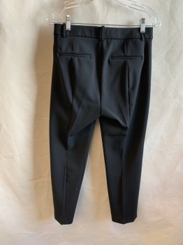 Womens, Suit, Pants, J. CREW, Black, Polyester, Viscose, Solid, 30/26, Stretch Pant, Zip Fly, Fabric Covered Button, 4 Faux Pockets