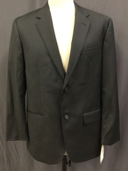 ALFANI, Tobacco Brown, Black, Wool, Single Breasted, 2 Buttons,  3 Pockets, Notched Lapel, Micro Weave
