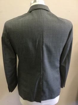 Mens, Sportcoat/Blazer, J VARVATOS, Lt Gray, Charcoal Gray, Wool, Check , 40S, Single Breasted, 2 Buttons,  Notched Lapel, 3 Pockets,