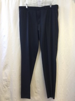 Mens, Suit, Pants, THEORY, Black, Wool, Solid, 36/33, Flat Front,
