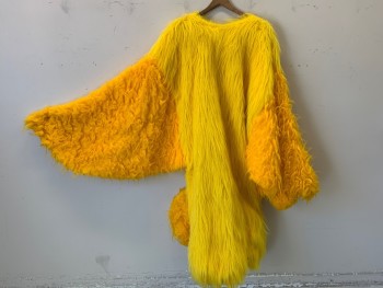 MTO, Yellow, Red, Synthetic, Solid, 5 Piece CHICKEN, Body 2 Types of Faux Fur, Center Back Zipper, Small Tail, Includes, Head, Yellow DANSKIN Tights, Feet & Mittens