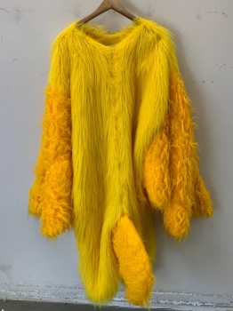 MTO, Yellow, Red, Synthetic, Solid, 5 Piece CHICKEN, Body 2 Types of Faux Fur, Center Back Zipper, Small Tail, Includes, Head, Yellow DANSKIN Tights, Feet & Mittens