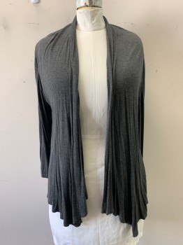 Womens, Sweater, JACQUI KNAPP, Dk Gray, Rayon, Spandex, Heathered, 1X, Open Front,