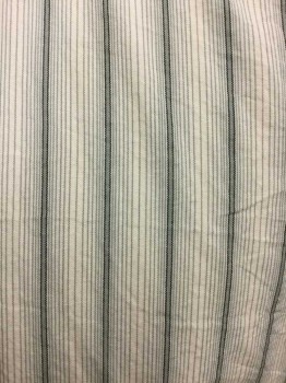 DARCY, Ivory White, Sage Green, Black, Cotton, Stripes, Ivory with Sage & Black Stripes, Button Front, Collar Band, Long Sleeves,
