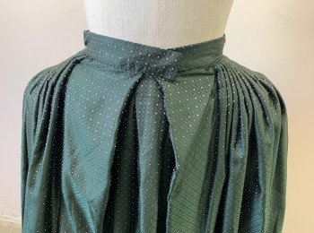 Womens, Historical Fiction Skirt, N/L MTO, Dk Green, Black, Lt Gray, Polyester, Diamonds, W:24, Brocade, 1" Wide Self Waistband, Cartridge Pleated, Floor Length, Made To Order Reproduction (Pictured with Bumroll, Not Included)