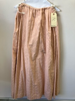 NL, Peachy Pink, Cotton, Brocade, Drawstring, Knife Pleats @ Waist, Hem Maxi, Stains On Front