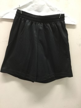 Unisex, Shorts, PROTIME, Black, Polyester, Solid, S, Soccer: Elastic Smocked Drawstring Waist, Shorts
