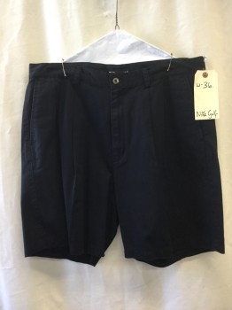 Mens, Shorts, NIKE GOLF, Black, Cotton, Solid, 36, Double Pleated, 4 Pockets, Belt Loops,