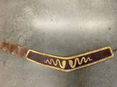 Unisex, Historical Fiction Belt, N/L MTO, Brown, Gold, Leather, Fiberglass, Brown Leather with 2 Gold Embossed Cobra Snakes, Gold Hammered Edging, Holes at Sides with Self Ties, Made To Order