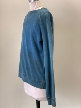 Childrens, Sweater, TUCKER + TATE, French Blue, Cotton, Solid, L, L/S, Crew Neck, Aged And Stained