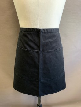 CHEF WORKS, Black, Poly/Cotton, Solid, Twill, 2 Pockets/Compartments, Self Ties at Waist