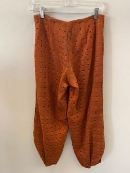 MTO, Dk Orange, Wool, Square Cut Outs, Self Plaid, Gay Under Lay