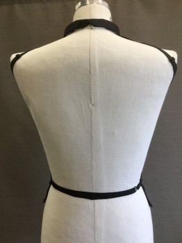 Unisex, Dickey, R J TOOMEY CO., Black, White, Polyester, Wool, Solid, 16, Black, with White Trim Collar, Adjustable Straps Back