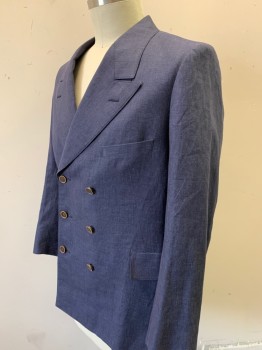 SIAM COSTUMES , Navy Blue, Gray, Linen, Stripes - Pin, Double Breasted, Peaked Lapel, 3 Pockets, Multiple