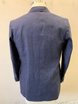 SIAM COSTUMES , Navy Blue, Gray, Linen, Stripes - Pin, Double Breasted, Peaked Lapel, 3 Pockets, Multiple