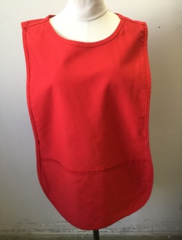DAY STAR, Red, Polyester, Cotton, Solid, Twill, Pull Over, 2 Pockets at Hip Level, **Missing Ties at Sides