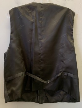 Mens, Suit, Vest, GIORGIO FIRELLI, Brown, Wool, Stripes - Pin, 42, 6 Button, 2 Pocketcf054972