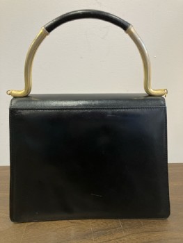 STAZIONE ELCANTO, Black, Leather, Solid, Aged Leather, Gold Hardware, Magnetic Closure