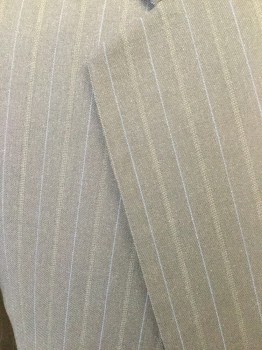JOSEPH ABBOUD, Navy Blue, Blue, Wool, Stripes, Self Stripe Along with a Blue Pinstripe, 2 Buttons,  Notched Lapel, 3 Pockets,