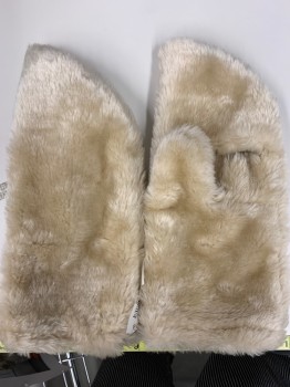 MTO, Tan Brown, Faux Fur, Solid, Duck: Mittens,