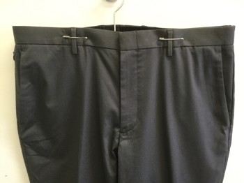 Mens, Slacks, J.CREW, Dk Gray, Cotton, Polyester, Solid, 34/34, 1.3" Waistband with Belt Hoops, Flat Front, Zip Front, 5 Pockets