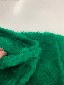 Unisex, Piece 3, N/L MTO, Green, Polyester, Pair Gloves for Alligator/Crocodile Costume, Green Plush, Only 4 Fingers