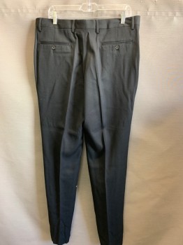 Mens, Suit, Pants, ANTICA SARTORIA, Black, Wool, Solid, Open, 34, Flat Front, 4 Pockets,