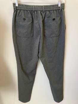 BOSS, Gray, Heathered, F.F, Elastic Waist Band With Drawstring, Zip Front, Belt Loops, 4 Pckts,