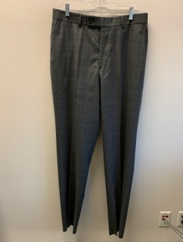 DOC + AMELIA, Gray, Polyester, Rayon, Plaid, F.F, 4 Pockets, Zip Fly, Belt Loops,