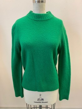 Womens, Pullover, WHISTLES, Green, Acetate, Wool, XS, Mock Neck