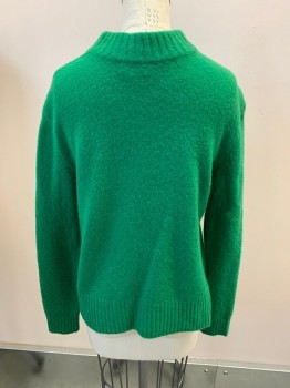 Womens, Pullover, WHISTLES, Green, Acetate, Wool, XS, Mock Neck