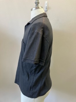 DUKE OF HOLLYWOOD, Gray, Cotton, Solid, 3 Btns with Collar Loop, S/S, 1 Pckt, Shoulder Burn,