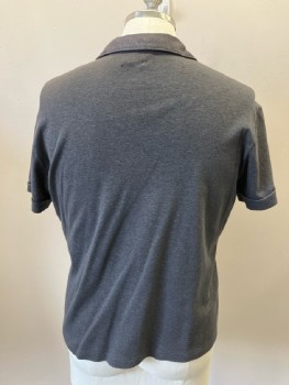 DUKE OF HOLLYWOOD, Gray, Cotton, Solid, 3 Btns with Collar Loop, S/S, 1 Pckt, Shoulder Burn,