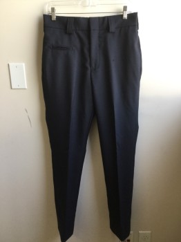 Womens, Police/Fire Pants , BLAUER, Navy Blue, Wool, Synthetic, Solid, 6, Zip Fly. Elasticated Back Waist
