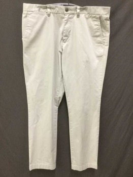 Mens, Casual Pants, TOMMY HILFIGER, Khaki Brown, Cotton, Polyester, Solid, 32, 36, Light Khaki, Flat Front, Belt Hoops, Zip Front,