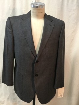 MATARRAZI UOMO, Gray, Black, Wool, Cashmere, Birds Eye Weave, Single Breasted, 2 Buttons, Notched Lapel, 3 Patch Pocket,